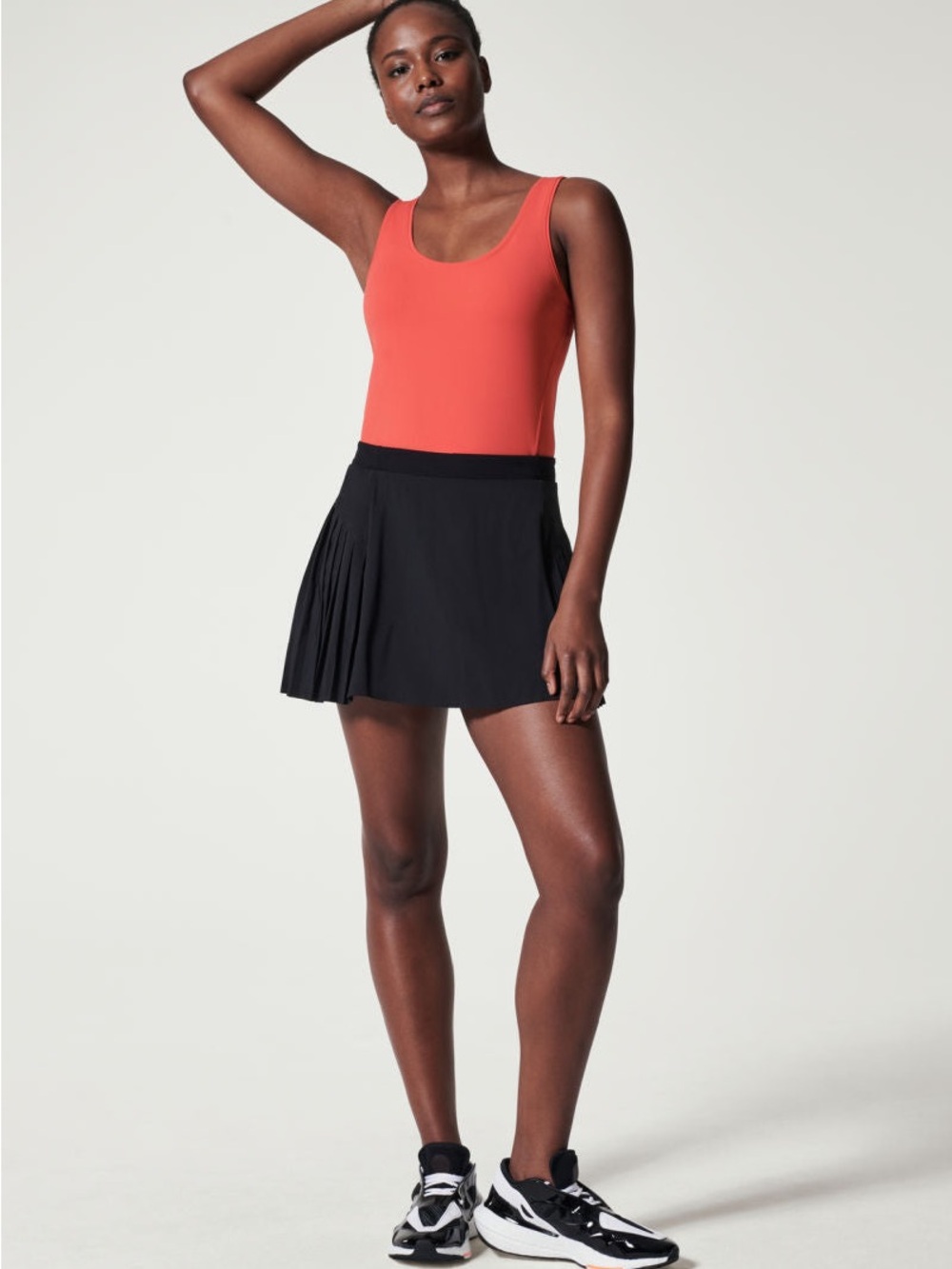 SPANX: THE GET MOVING PLEATED SKORT, 14" - VERY BLACK - Picture 4 of 11